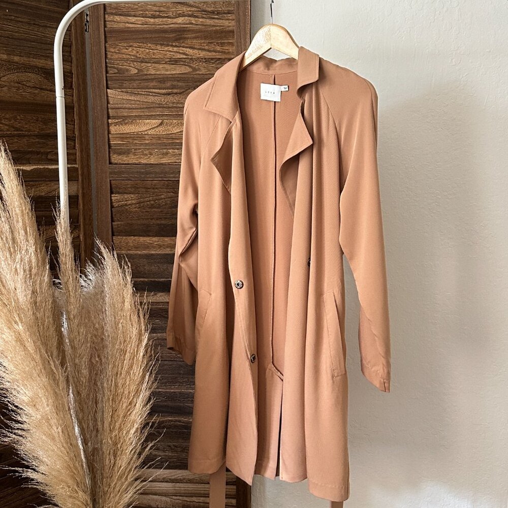 Beige Trench Coat with Belt
